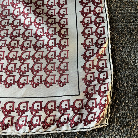 Vintage Christian Dior Silk Monogram Pocket Square Handkerchief - Picture 4 of 15